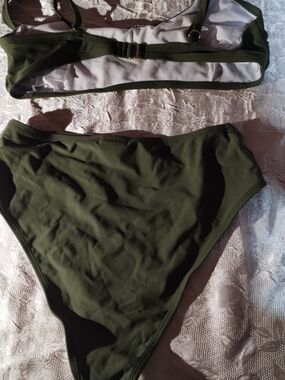 Olive High-Waist Bikini Set - Women's Swim
